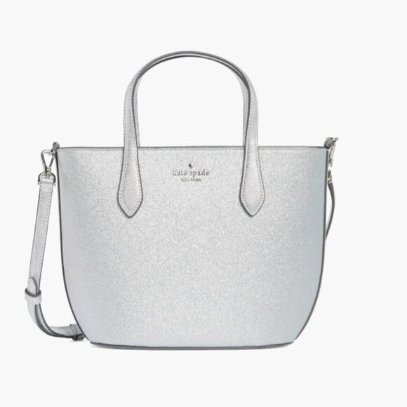 NEW Kate Spade New York Glimmer Leather Satchel in Lunar Light (Silver)​​